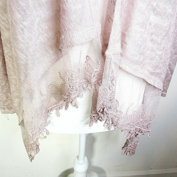 LUNGO LARNO Dusty Rose/Pink MADE IN ITALY Waterfall Front Sweater/Cardigan SZ S - Picture 7 of 7